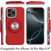 Circular Series Hybrid Case with Rotating Ring Stand for iPhone 16 Pro Max - Red