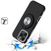 Circular Series Hybrid Case with Rotating Ring Stand for iPhone 16 Pro - Black