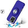 Circular Series Hybrid Case with Rotating Ring Stand for iPhone 16 Pro - Blue