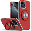 Circular Series Hybrid Case with Rotating Ring Stand for iPhone 16 Pro - Red