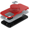 Circular Series Hybrid Case with Rotating Ring Stand for iPhone 16 Pro - Red