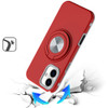 Circular Series Hybrid Case with Rotating Ring Stand for iPhone 16 - Red