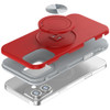 Circular Series Hybrid Case with Rotating Ring Stand for iPhone 16 Plus - Red