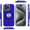 Circular Series Hybrid Case with Rotating Ring Stand for iPhone 15 Pro Max - Blue