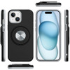 Circular Series Hybrid Case with Rotating Ring Stand for iPhone 15 - Black
