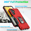 Military Grade Shockproof Hybrid Armor Case with Ring Grip for Samsung Galaxy A36 5G - Red