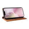 Leather Folio Wallet Case for iPhone 16e - Brown