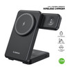 3-in-1 Foldable MagSafe Magnetic Wireless Charging Station - Black