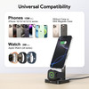2-in-1 Foldable MagSafe Magnetic Wireless Charging Station for iPhone and Watch - Black