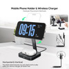 3-in-1 Foldable MagSafe Magnetic Wireless Charging Station for iPhone and AirPods - Black