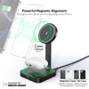 3-in-1 Foldable MagSafe Magnetic Wireless Charging Station for iPhone and AirPods - Black