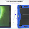 Shockproof Rugged Hybrid Armor Case with Kickstand for iPad Pro 13-inch (M4) - Blue