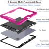Shockproof Rugged Hybrid Armor Case with Kickstand for iPad Pro 13-inch (M4) - Hot Pink