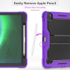 Shockproof Rugged Hybrid Armor Case with Kickstand for iPad Pro 13-inch (M4) - Purple