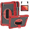 Military Grade 3-IN-1 Hybrid Armor Case with Hand and Shoulder Strap for iPad Pro 13-inch (M4) - Red