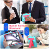 Military Grade Drop Proof Rugged Hybrid Armor Case with Kickstand for iPad Air 11-inch (M3/M2) - Teal Hot Pink