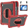 Military Grade 3-IN-1 Hybrid Armor Case with Hand and Shoulder Strap for iPad Air 11-inch (M3/M2) - Red