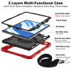 Military Grade 3-IN-1 Hybrid Armor Case with Hand and Shoulder Strap for iPad Air 11-inch (M3/M2) - Red