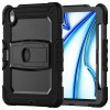 Military Grade Shockproof Rugged Hybrid Case with Kickstand for iPad Air 11-inch (M3/M2) - Black