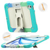 Military Grade Shockproof Rugged Hybrid Case with Kickstand for iPad Air 11-inch (M3/M2) - Blue Green Teal