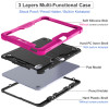 Shockproof Rugged Hybrid Armor Case with Kickstand for iPad Air 13-inch (M3/M2) - Hot Pink