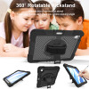 Military Grade 3-IN-1 Hybrid Armor Case with Hand and Shoulder Strap for iPad Air 13-inch (M3/M2) - Black