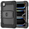 Military Grade Shockproof Rugged Hybrid Case with Kickstand for iPad Pro 11-inch (M4) - Black