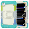Military Grade Shockproof Rugged Hybrid Case with Kickstand for iPad Pro 11-inch (M4) - Blue Green Teal