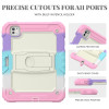 Military Grade Shockproof Rugged Hybrid Case with Kickstand for iPad Pro 11-inch (M4) - Blue Pink Purple