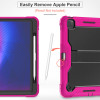 Shockproof Rugged Hybrid Armor Case with Kickstand for iPad Pro 11-inch (M4) - Hot Pink