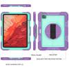 Military Grade 3-IN-1 Hybrid Armor Case with Hand and Shoulder Strap for iPad Pro 11-inch (M4) - Purple Teal