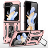 Military Grade Ring Grip Hybrid Case for Samsung Galaxy Z Flip 6 - Rose Gold