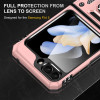 Military Grade Ring Grip Hybrid Case for Samsung Galaxy Z Flip 6 - Rose Gold