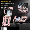 Military Grade Ring Grip Hybrid Case for Samsung Galaxy Z Flip 6 - Rose Gold