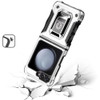 Military Grade Shockproof Hybrid Armor Case with Ring Grip for Samsung Galaxy Z Flip 6 - Silver