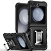 Military Grade Shockproof Hybrid Armor Case with Ring Grip for Samsung Galaxy Z Flip 6 - Black