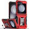 Military Grade Shockproof Hybrid Armor Case with Ring Grip for Samsung Galaxy Z Flip 6 - Red