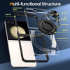 Tough Shield Crystal Case with MagSafe Magnetic Ring Holder for Samsung Galaxy Z Flip 6 - Black