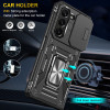 Military Grade Ring Holder Case with Camera Lens Cover for Samsung Galaxy Z Fold 6 - Black