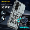 Military Grade Ring Holder Case with Camera Lens Cover for Samsung Galaxy Z Fold 6 - Grey