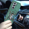 Military Grade Ring Holder Case with Camera Lens Cover for Samsung Galaxy Z Fold 6 - Green