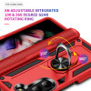 Ring Grip Hybrid Case with Hinge Protection for Samsung Galaxy Z Fold 6 - Red