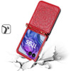 Mandala Flower Leather Protective Cover with Strap for Motorola Razr 2024 - Red