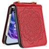 Mandala Flower Leather Protective Cover with Strap for Motorola Razr 2024 - Red