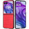 Alligator Skin Texture Leather Protective Cover for Motorola Razr Plus 2024 - Red