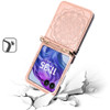 Mandala Flower Leather Protective Cover with Strap for Motorola Razr Plus 2024 - Rose Gold