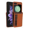 Luxury Leather Wallet Case for Samsung Galaxy Z Flip 6 - Brown