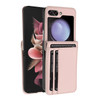 Luxury Leather Wallet Case for Samsung Galaxy Z Flip 6 - Rose Gold