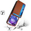 Luxury Leather Wallet Case for Motorola Razr 2024 - Brown