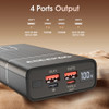 20000mAh 20W PD Power Delivery + 22.5W Quick Charge Fast Charging High-Capacity Power Bank Battery Charger - Black